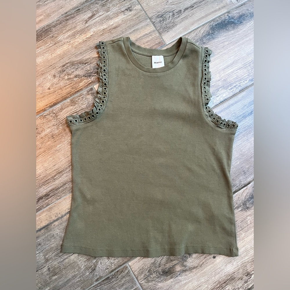 Maeve Eyelet Rivet Detail Tank Top